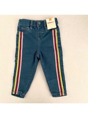 WonderKids Girls Jeans 18M Rainbow Stripe Denim Pants New Stretch
